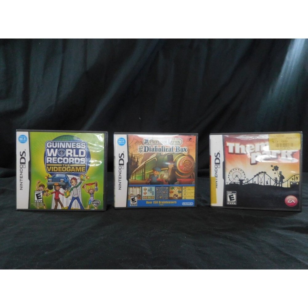 Nintendo DS Games Theme Park + Professor Layton +‎ Guinness world Record